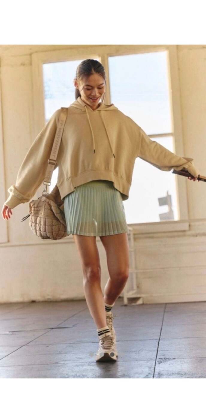 FP Movement Rally Pleated Mesh Miniskort M/L Mint Green Sporty Athletic - Picture 10 of 11